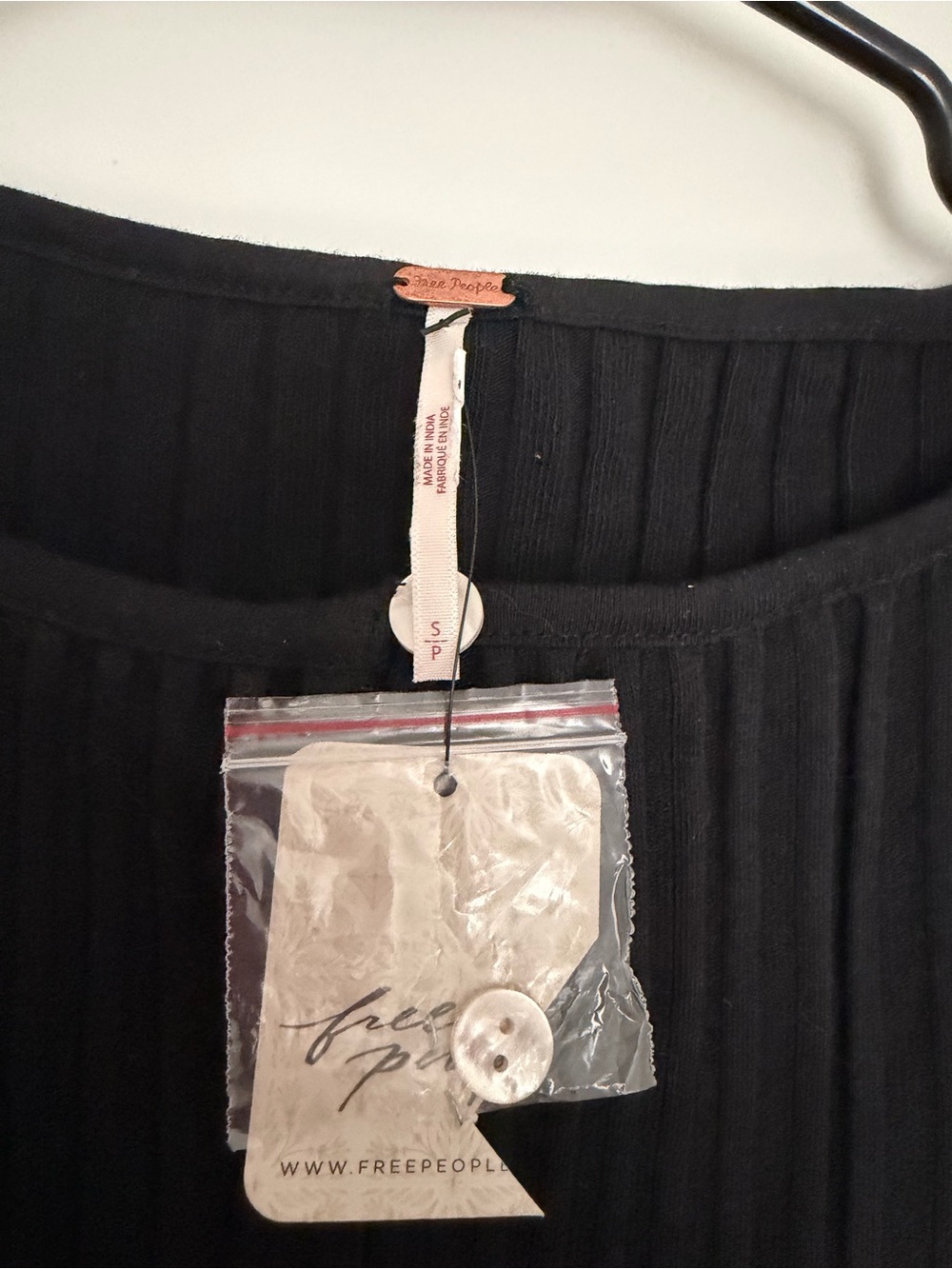Free People Black Ribbed Button-Front Tank - Picture 2 of 3